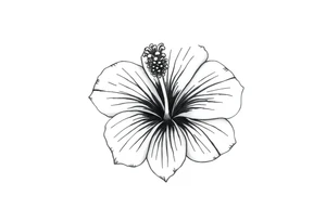 I want it to look more delicate. Needs to look like a fine line tattoo. I want it to be a hibiscus flower. tattoo idea