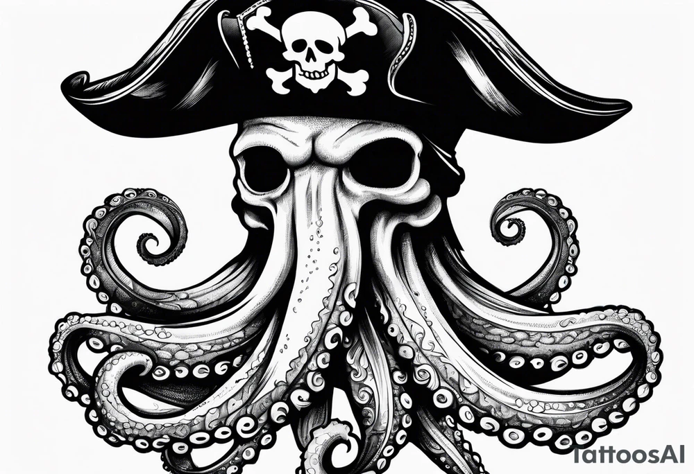Pirate hat octopus tattoo idea