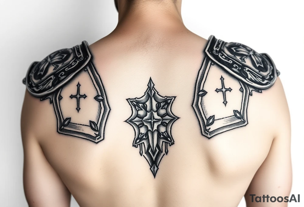 Mid-evil
 Shoulder plate armor tattoo idea