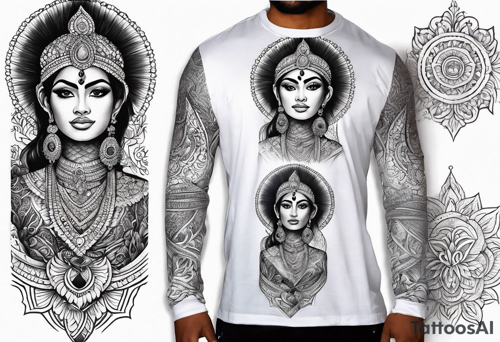 Long sleeve tattoo for a Srilankan living in the UK tattoo idea