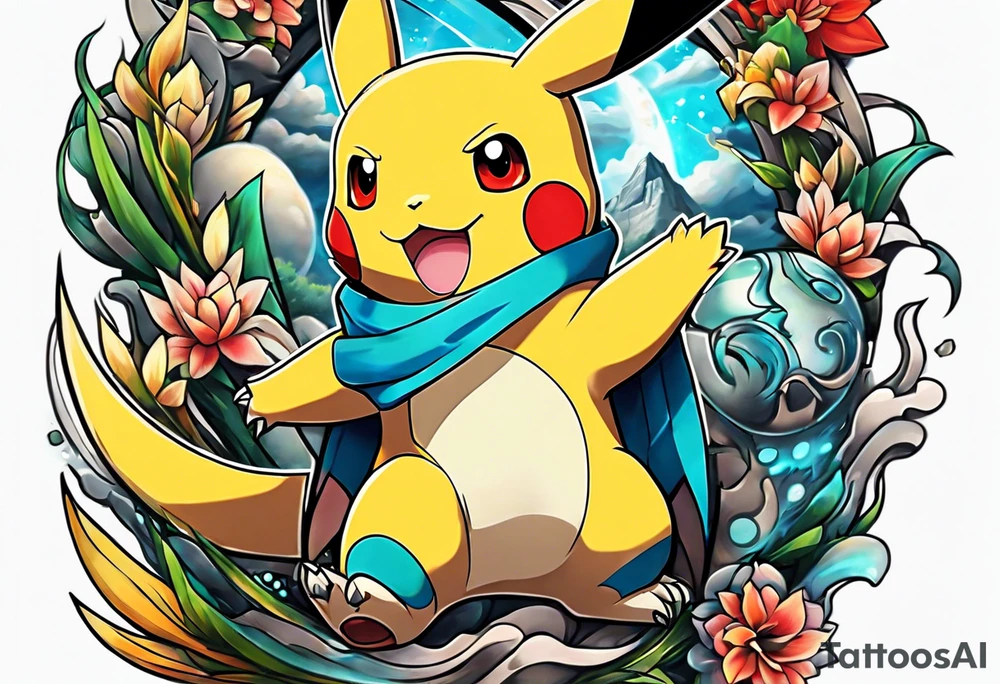 pokemon sleeve tattoo tattoo idea