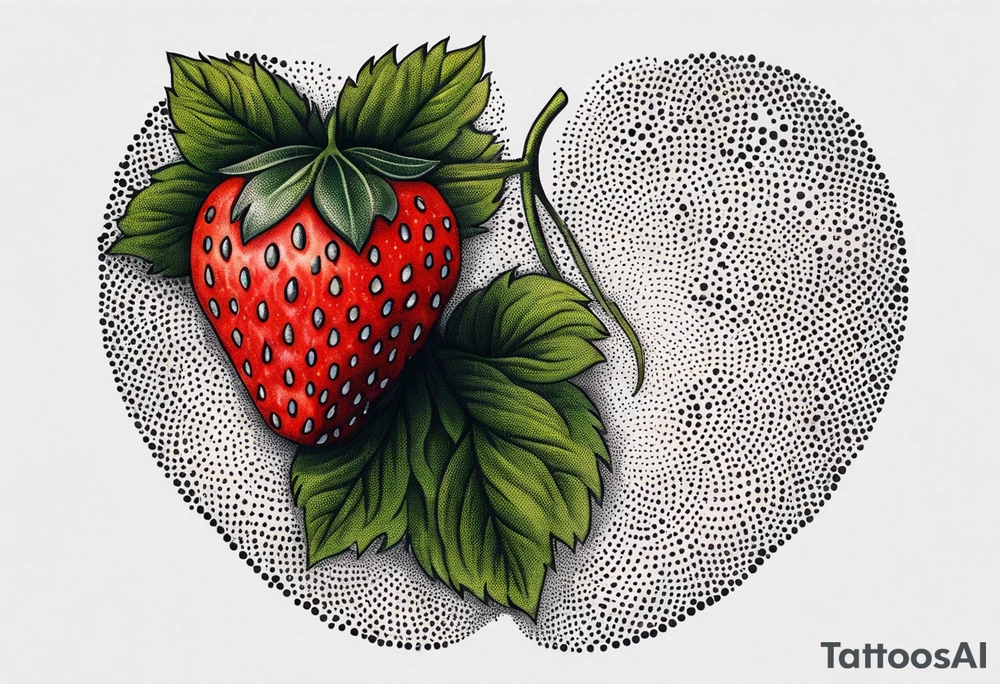 Single Strawberry tattoo idea