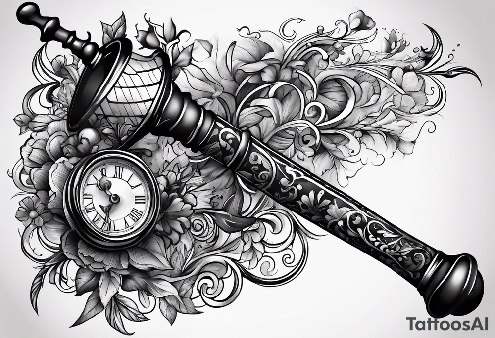 The word magic and a magic wand tattoo idea