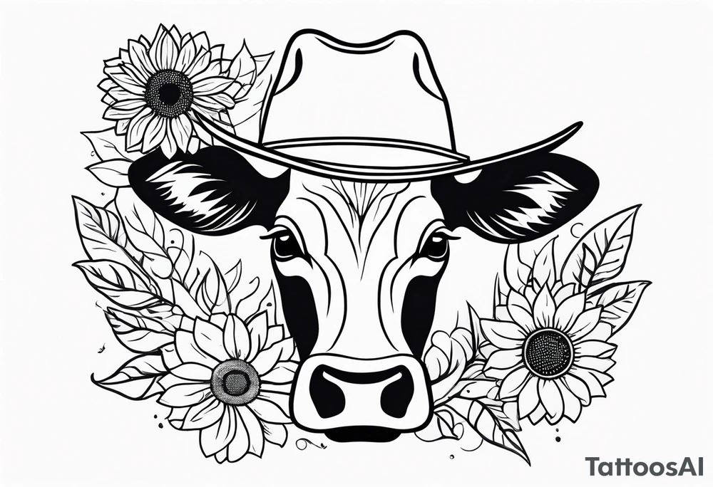 Cow print, cowboy hat, sun flowers, tattoo idea
