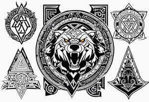 Valhalla 
Sword shield valknut dragon bear wolf tattoo idea