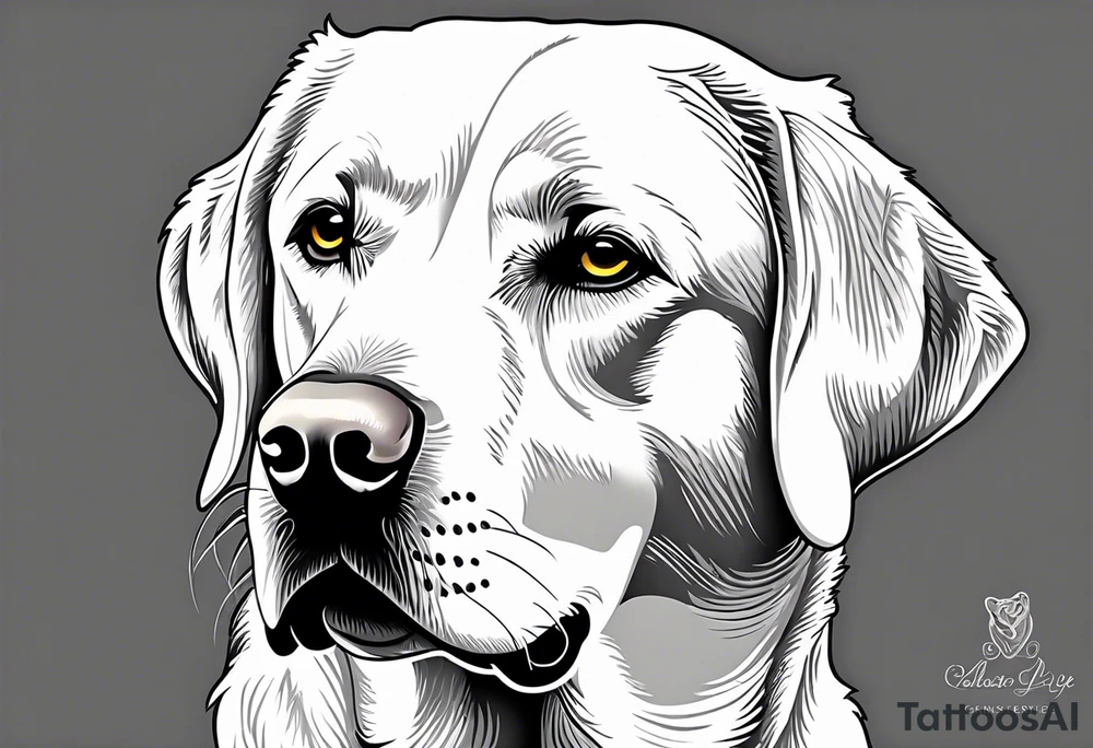 One happy light colored yellow labrador retriever. tattoo idea One happy light colored yellow labrador retriever. tattoo idea