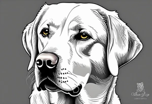 One happy light colored yellow labrador retriever. tattoo idea