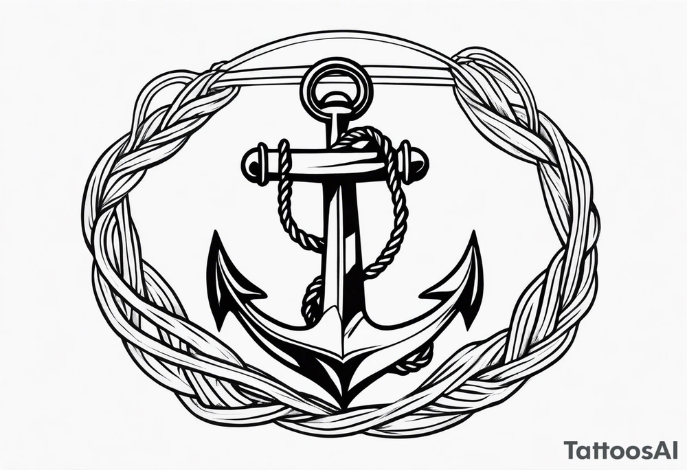 Anchor with rope tattoo idea