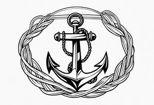 Anchor with rope tattoo idea