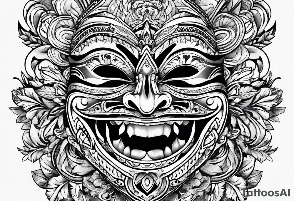 Laughing mask Mexican style tattoo idea