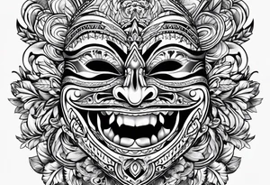 Laughing mask Mexican style tattoo idea