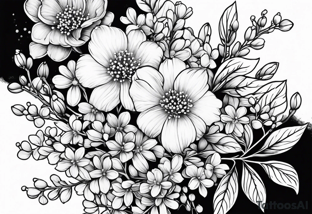 baby's breath flower tattoo idea