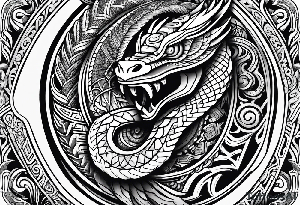 Aztec snake tattoo idea