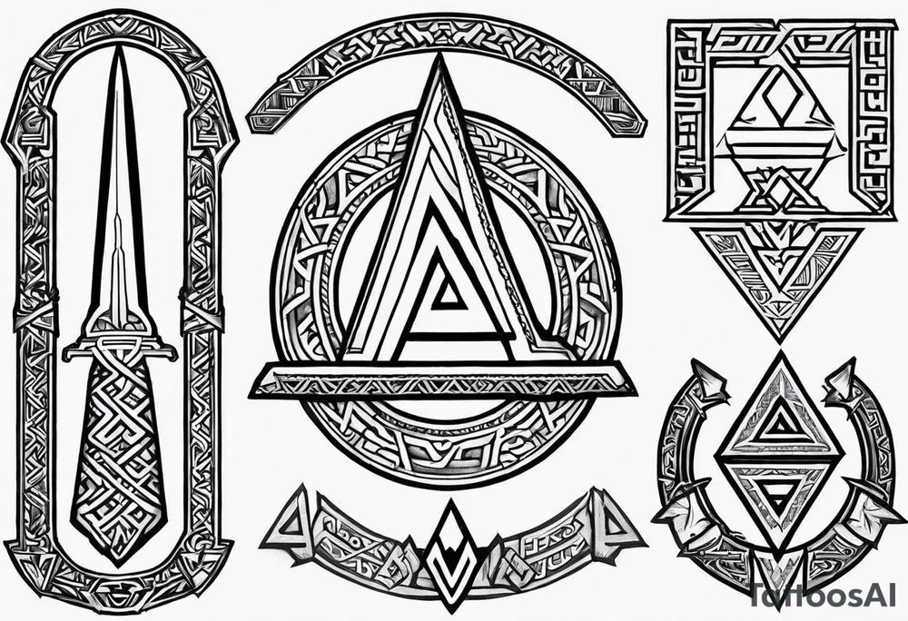 Valhalla sword steps valknut tattoo idea