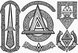 Valhalla sword steps valknut tattoo idea