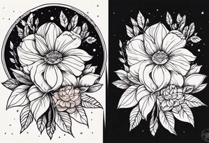 Flower gypsy earth tattoo idea