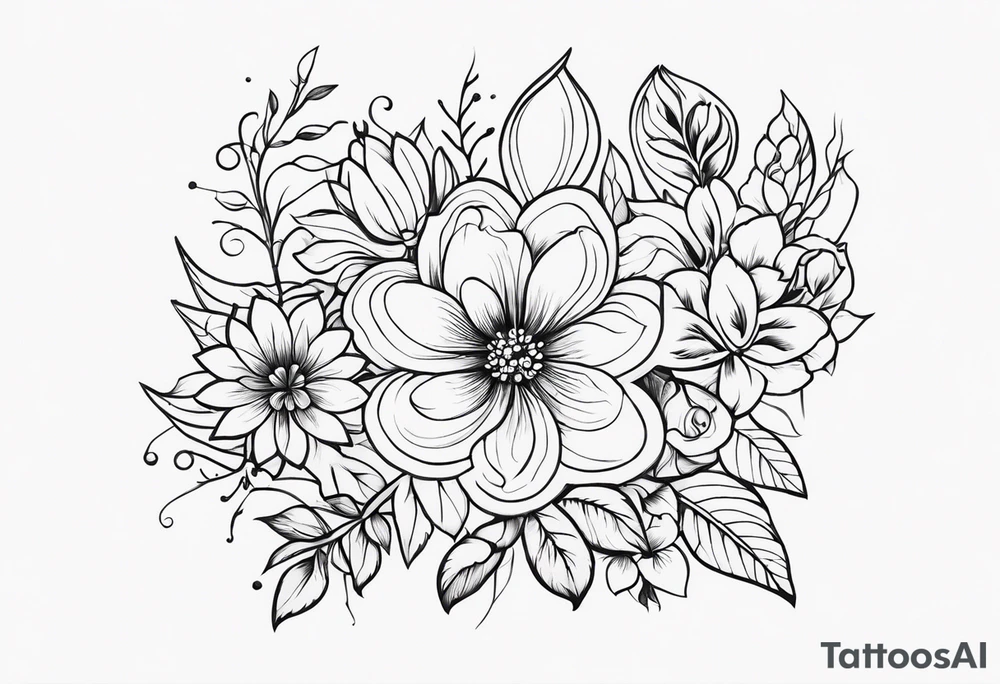 ornaments of flowers tattoo idea