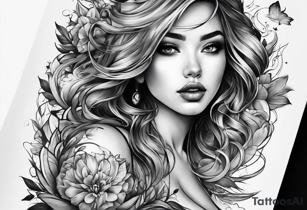 girl floating on still water
aerial view tattoo idea