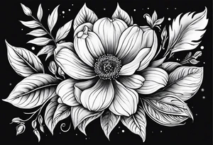 February, October and June birthflowers tattoo idea