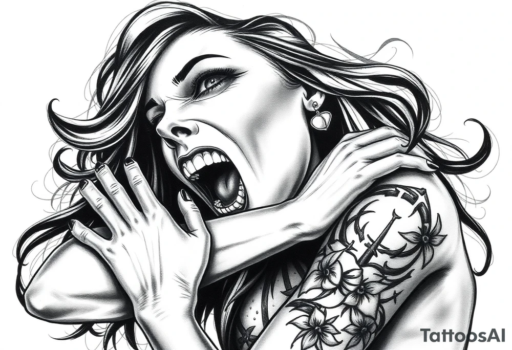 Scary women arm tattoo tattoo idea