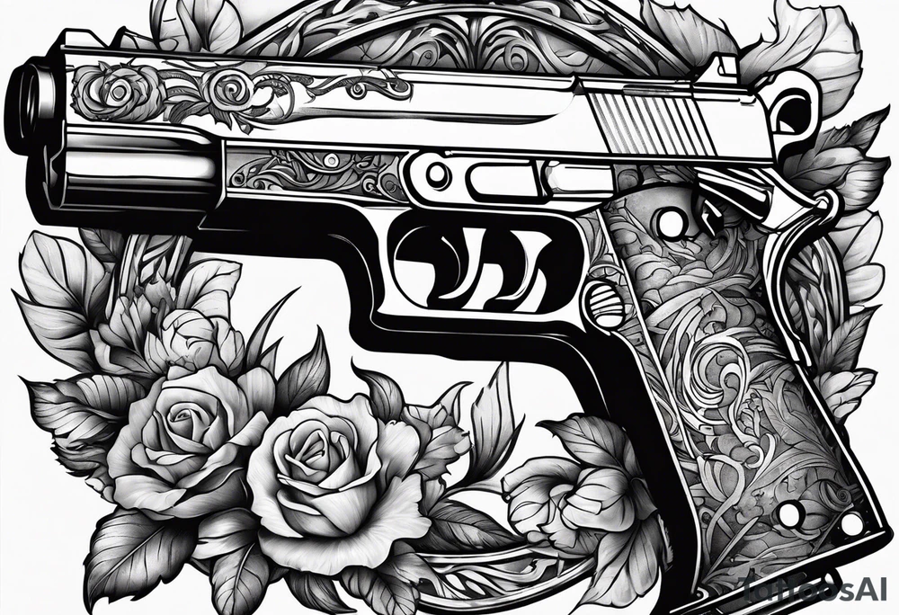 The letters AR with pistols on each side tattoo idea