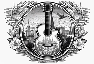 Cricket, Guitar, Running tattoo idea
