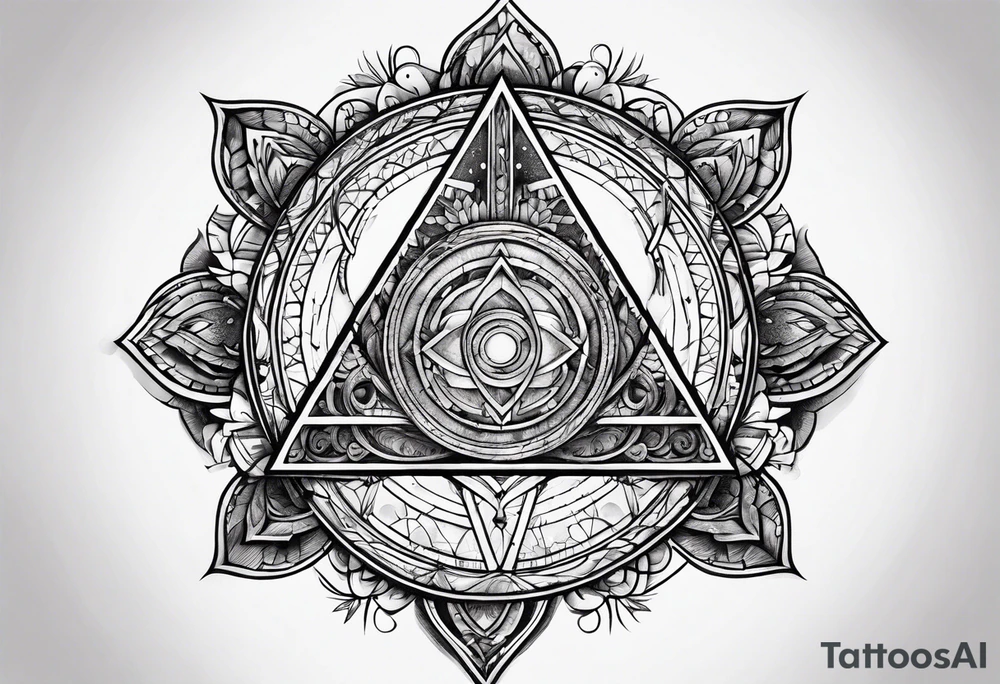 Pagan style tattoo circles triangles tattoo idea