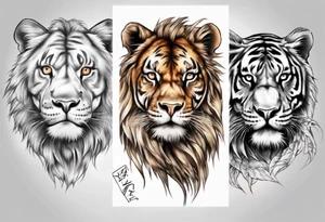 half lion half tiger tattoo idea