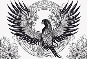 Phoenix with virgo and tree tattoo idea