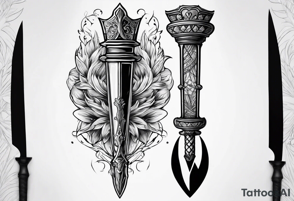 Dagger with hourglass blade and hourglass handle tattoo idea