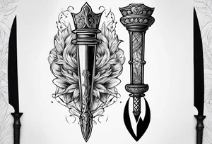 Dagger with hourglass blade and hourglass handle tattoo idea