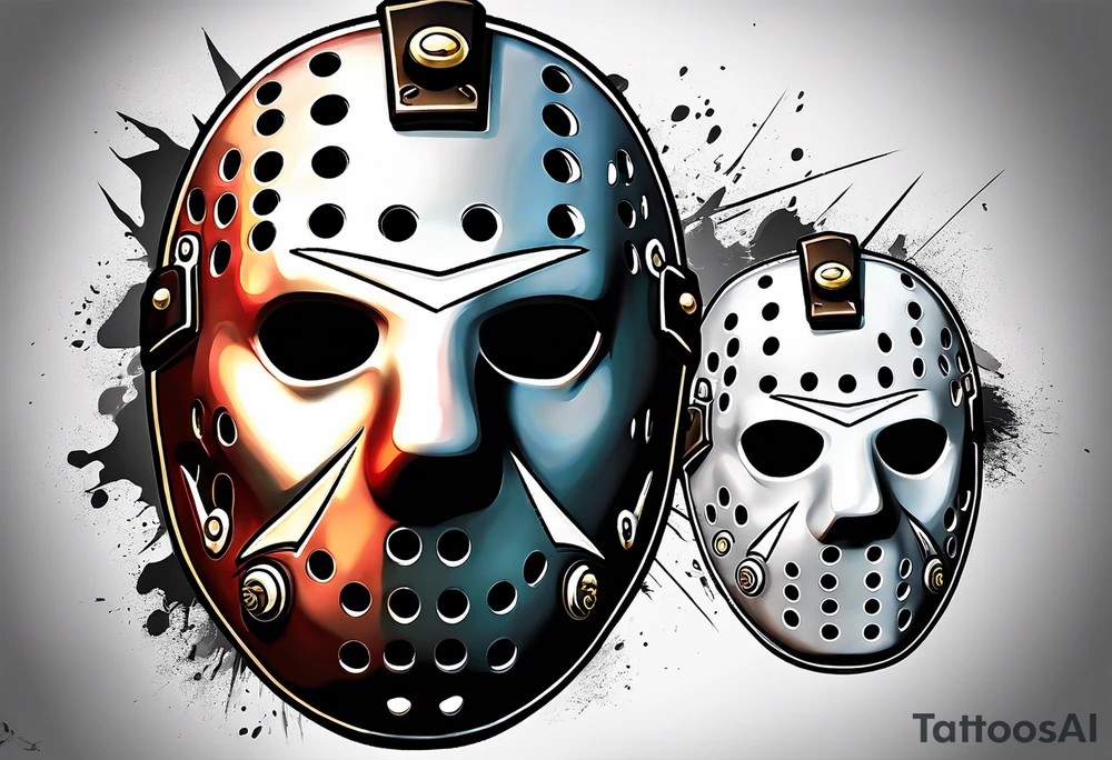 Friday the 13th Jason mask, Japanese art tattoo idea