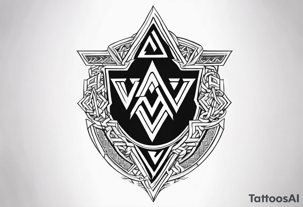 Valhalla sword shield valknut tattoo idea