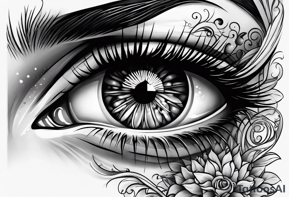 Bleeding eye rolling up tattoo idea