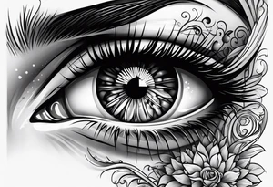 Bleeding eye rolling up tattoo idea