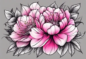 Pink flowers tattoo idea