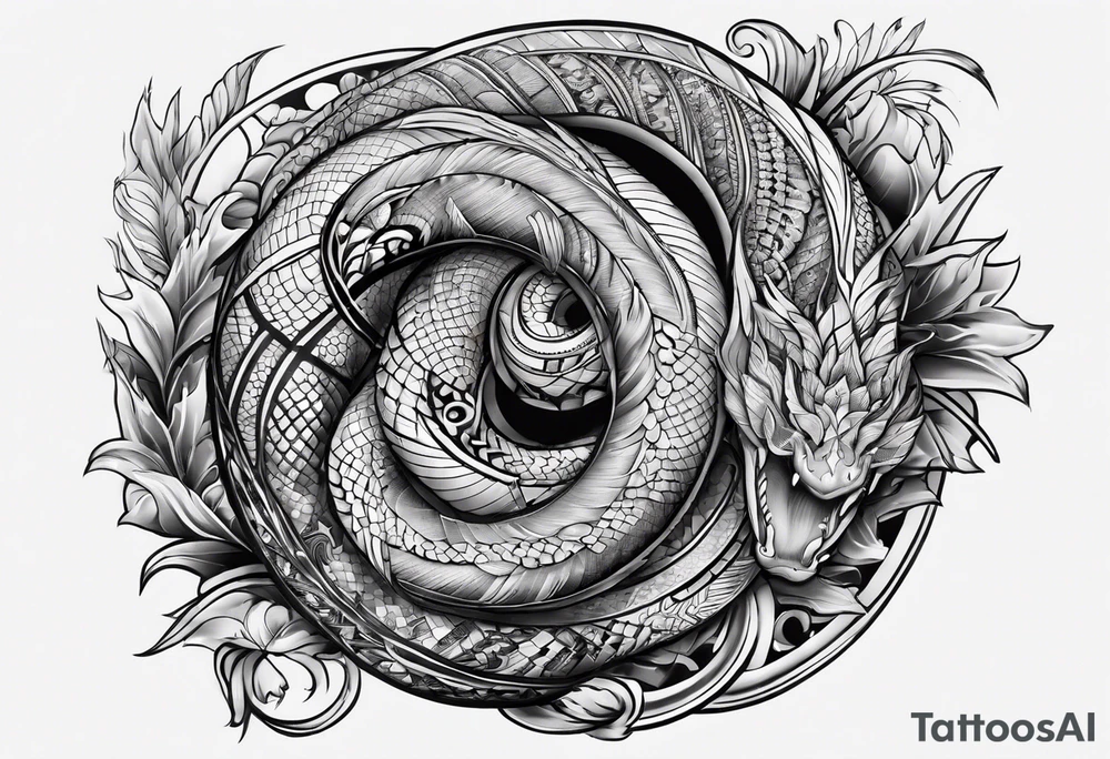 Schlange mit langen körper tattoo idea