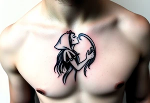 Snow White kiss of death kissing grim reaper tattoo idea