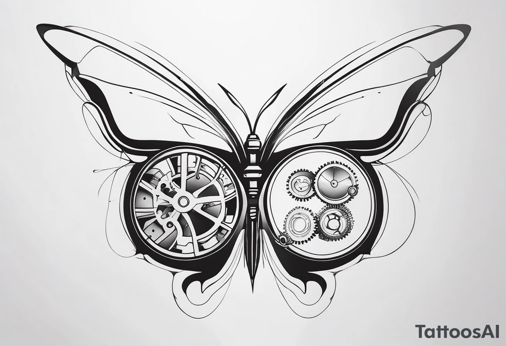 Mechanical Butterfly tattoo idea