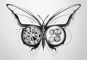 Mechanical Butterfly tattoo idea