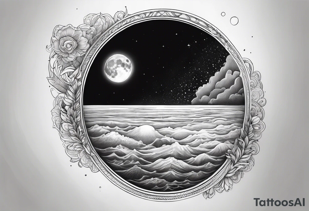 Full moon realistic, with one side rainbow edge tattoo idea Full moon realistic, with one side rainbow edge tattoo idea