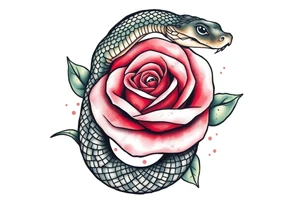 Snake wrapped around a rose tattoo idea