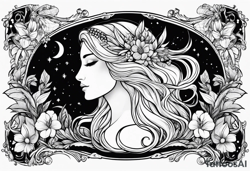 Virgo sign with nature tattoo idea