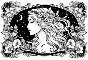 Virgo sign with nature tattoo idea