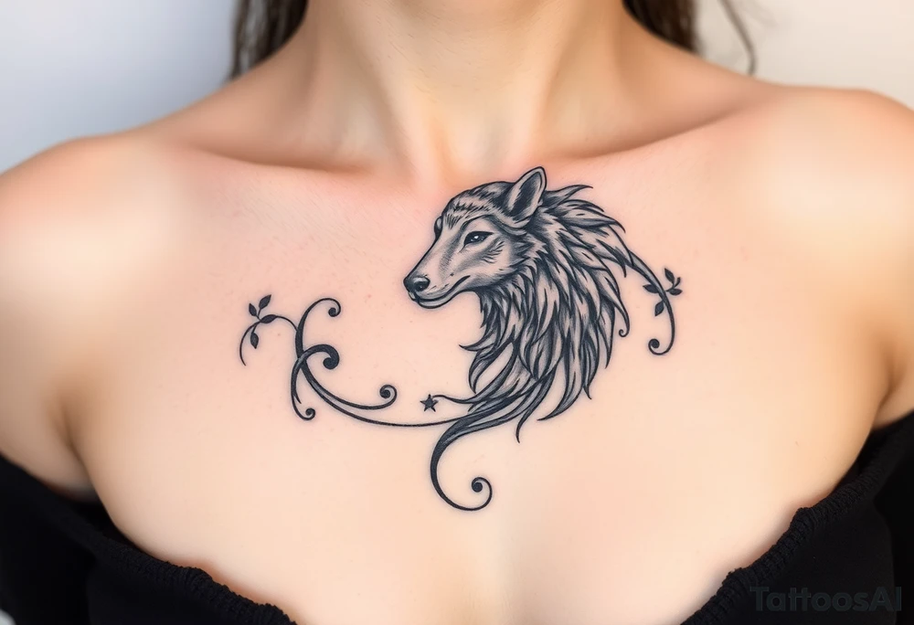 A sheep wolf mystical creature tattoo idea