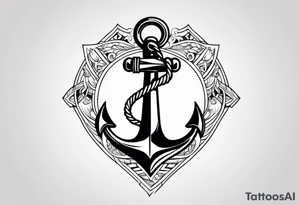 Anchor with tribal tattoo idea