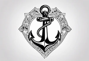 Anchor with tribal tattoo idea