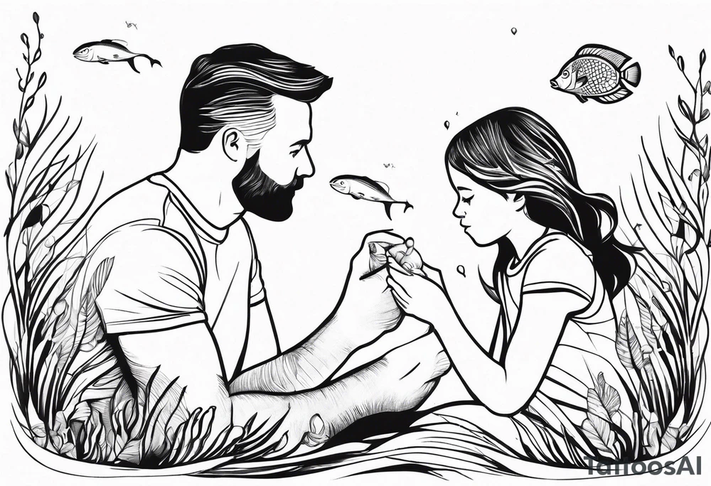 Father daughter matching. Water related. Marine life tattoo idea