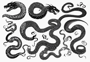lots of black.  a snake going from chest to shoulder tattoo idea