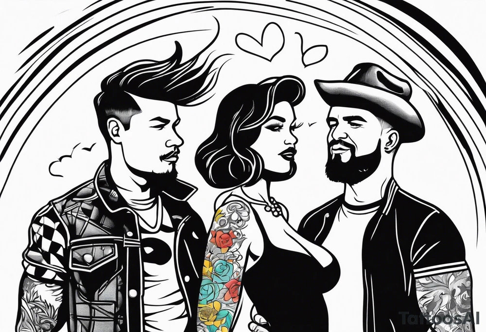 Two people stand above two people they had just shot tattoo idea